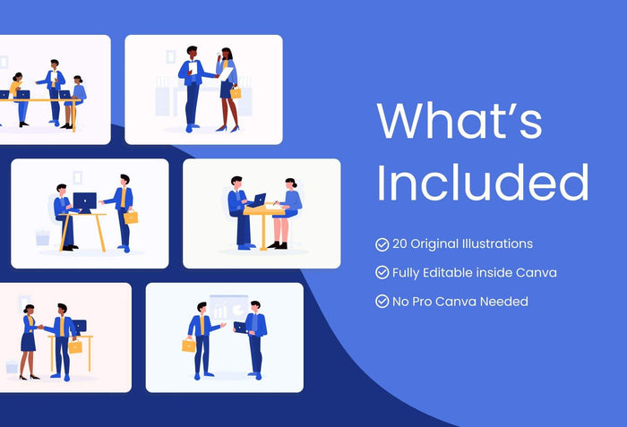 Ladystrategist 20 Unique Business Illustrations - Fully Editable in Canva instagram canva templates social media templates etsy free canva templates