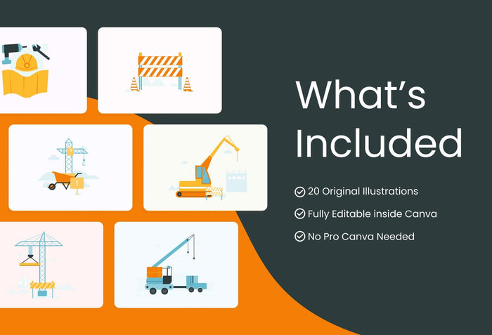 Ladystrategist 20 Unique Construction Conceptual Illustrations Fully Editable in Canva instagram canva templates social media templates etsy free canva templates