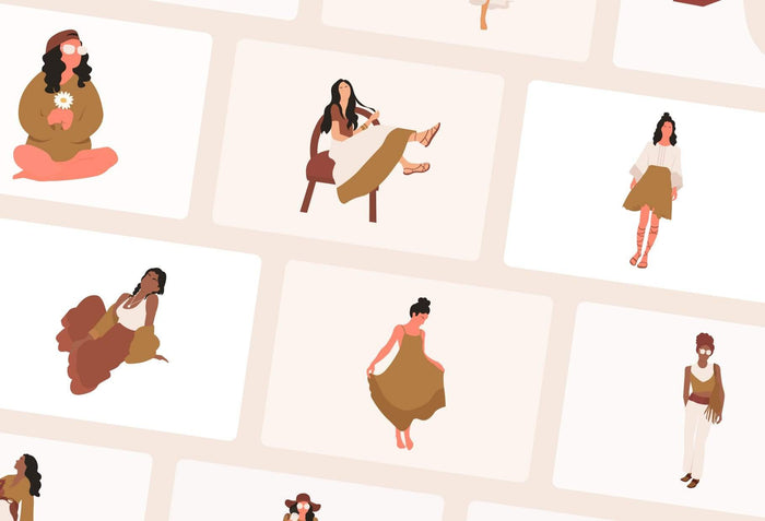 Ladystrategist 20 Unique Cute Bohemian Illustrations Fully Editable in Canva instagram canva templates social media templates etsy free canva templates