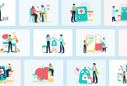 Ladystrategist 20 Unique Diabetes Scenes Illustrations Fully Editable in Canva instagram canva templates social media templates etsy free canva templates