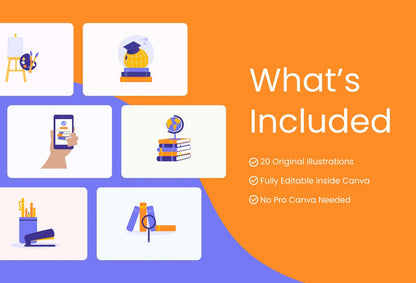 Ladystrategist 20 Unique Education Conceptual Illustrations Fully Editable in Canva instagram canva templates social media templates etsy free canva templates