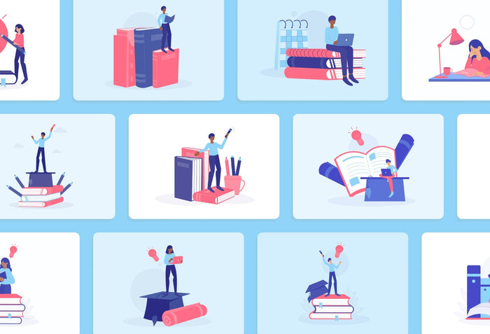 Ladystrategist 20 Unique Education Illustrations Fully Editable in Canva instagram canva templates social media templates etsy free canva templates