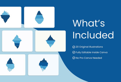 Ladystrategist 20 Unique Iceberg Conceptual Illustrations Fully Editable in Canva instagram canva templates social media templates etsy free canva templates