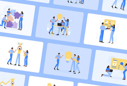 Ladystrategist 20 Unique Teamwork Illustrations Fully Editable in Canva Pack 02 instagram canva templates social media templates etsy free canva templates