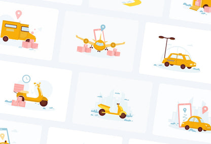Ladystrategist 20 Unique Transportation Conceptual Illustrations Fully Editable in Canva instagram canva templates social media templates etsy free canva templates