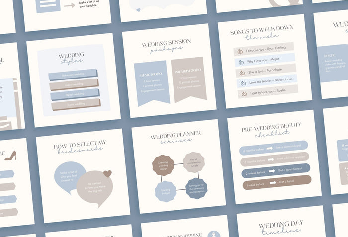 Ladystrategist 20 Wedding Infographics Instagram Posts Fully Editable Canva Templates V2 instagram canva templates social media templates etsy free canva templates