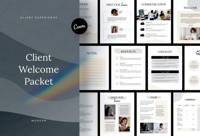 Ladystrategist 21 Page Client Welcome Packet for Coaches - Editable Canva Template - Modern instagram canva templates social media templates etsy free canva templates