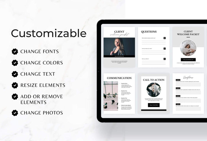 Ladystrategist 21 Page Client Welcome Packet for Coaches Editable Canva Template Soho Collection instagram canva templates social media templates etsy free canva templates