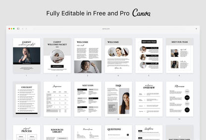 Ladystrategist 21 Page Client Welcome Packet for Coaches Editable Canva Template Soho Collection instagram canva templates social media templates etsy free canva templates