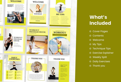 Ladystrategist 21 Page Workout Program Ebook Citrine Canva Templates instagram canva templates social media templates etsy free canva templates