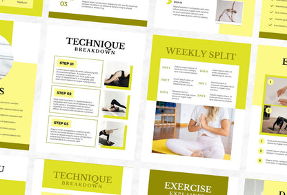 Ladystrategist 21 Page Workout Program Ebook Citrine Canva Templates instagram canva templates social media templates etsy free canva templates