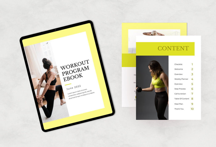 Ladystrategist 21 Page Workout Program Ebook Citrine Canva Templates instagram canva templates social media templates etsy free canva templates
