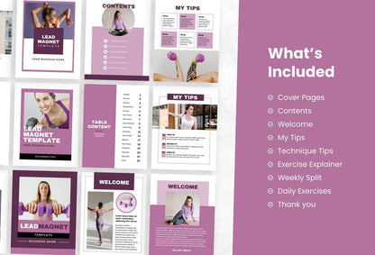 Ladystrategist 21 Page Workout Program Ebook Malbec Canva Templates instagram canva templates social media templates etsy free canva templates