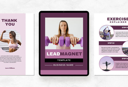 Ladystrategist 21 Page Workout Program Ebook Malbec Canva Templates instagram canva templates social media templates etsy free canva templates