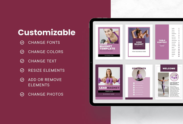 Ladystrategist 21 Page Workout Program Ebook Malbec Canva Templates instagram canva templates social media templates etsy free canva templates