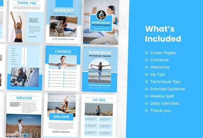 Ladystrategist 21 Page Workout Program Ebook Navagio Canva Templates instagram canva templates social media templates etsy free canva templates