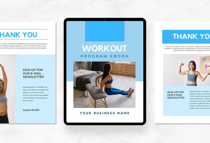 Ladystrategist 21 Page Workout Program Ebook Navagio Canva Templates instagram canva templates social media templates etsy free canva templates