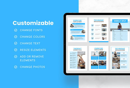 Ladystrategist 21 Page Workout Program Ebook Navagio Canva Templates instagram canva templates social media templates etsy free canva templates