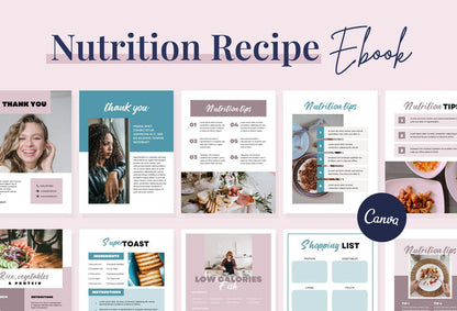 Ladystrategist 25 Page Nutrition Recipe Ebook Lotion Pink Editable Canva Templates instagram canva templates social media templates etsy free canva templates