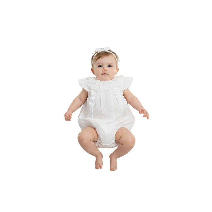 2pc Baby Girls Romper Set - White (0-9m) (PK6) - K14238