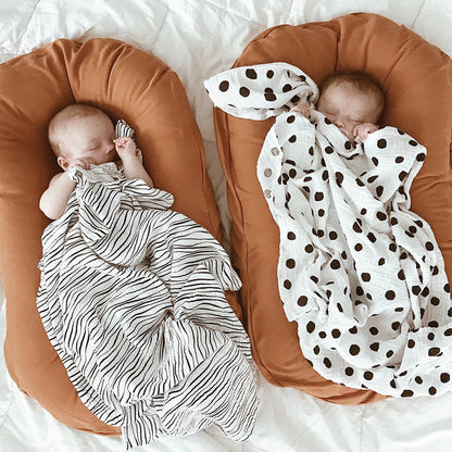 3 Pack Cotton Muslin Swaddle Blanket - Black & White Abstract