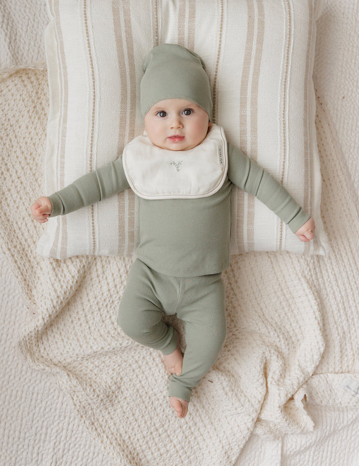 Soft Cotton Muslin Terry Bib Set