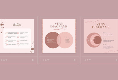 Ladystrategist 30 Infographics Rose Gold Instagram Engagement Booster Post Canva Templates instagram canva templates social media templates etsy free canva templates