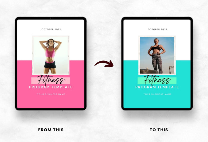 Ladystrategist 30 Page Fitness Program Template Bubble Gum Editable Canva Template instagram canva templates social media templates etsy free canva templates