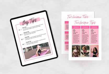 Ladystrategist 30 Page Fitness Program Template Bubble Gum Editable Canva Template instagram canva templates social media templates etsy free canva templates