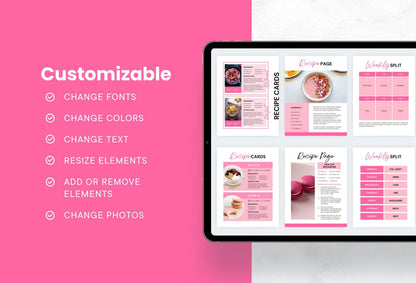 Ladystrategist 30 Page Fitness Program Template Bubble Gum Editable Canva Template instagram canva templates social media templates etsy free canva templates