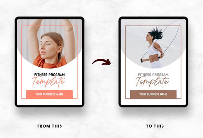 Ladystrategist 30 Page Fitness Program Template Pamplemousse Editable Canva Templates instagram canva templates social media templates etsy free canva templates
