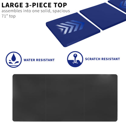 Compatible with both manual and electric frames measuring 51” to 70” in length, this extra-wide table top gives you options!
