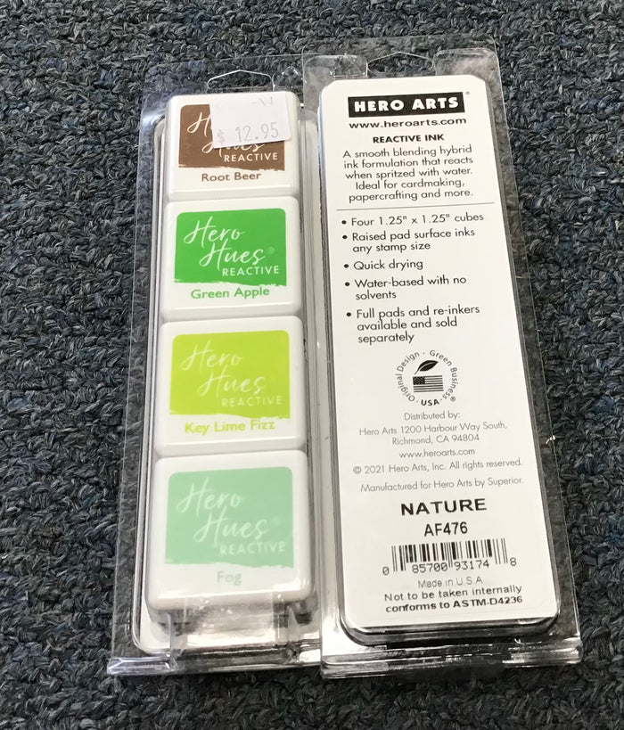 Nature  mini cube reactive ink set by hero arts