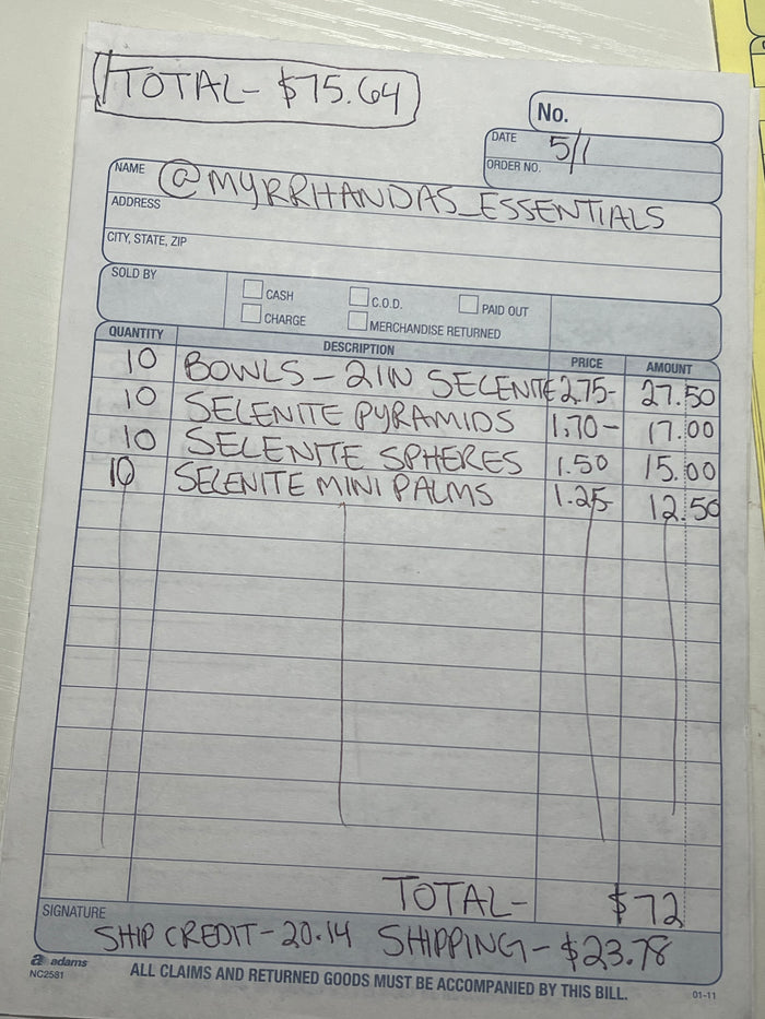 @Myrrhandas_Essentials Wholesale Live Sale Invoice