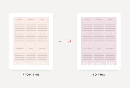 Ladystrategist Alabaster Grocery List Printable and Editable Canva Template instagram canva templates social media templates etsy free canva templates