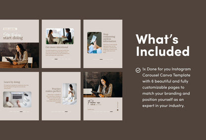 Ladystrategist Alanna Coaching 6-Page Carousel Canva Template instagram canva templates social media templates etsy free canva templates