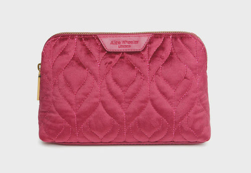 Alice Wheeler Velvet Make Up Bag - Fig