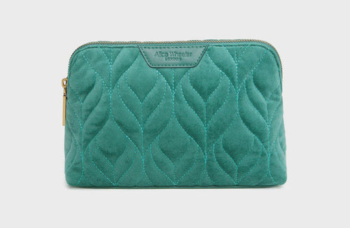 Alice Wheeler Velvet Make Up Bag - Teal
