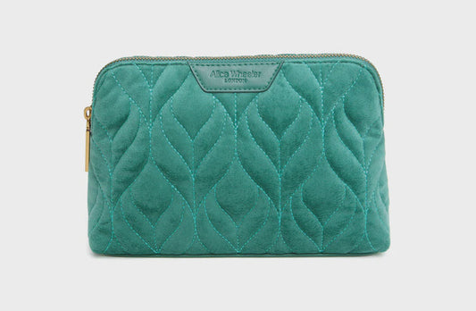 Alice Wheeler Velvet Make Up Bag - Teal