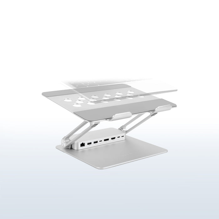 Folding aluminum laptop riser.