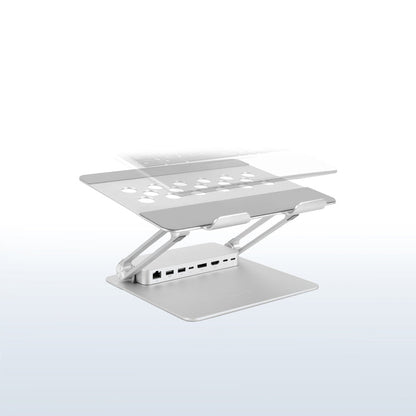 Folding aluminum laptop riser.