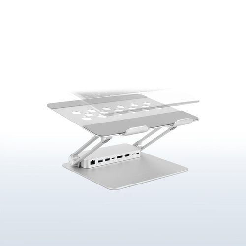 Folding aluminum laptop riser.