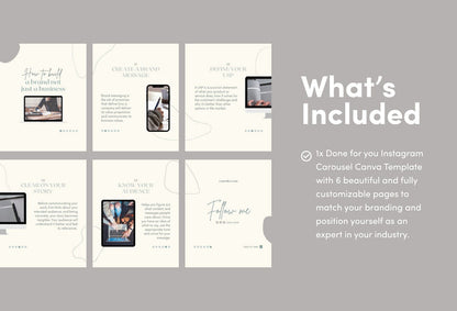 Ladystrategist Amelia Coaching 6-Page Carousel Canva Template instagram canva templates social media templates etsy free canva templates
