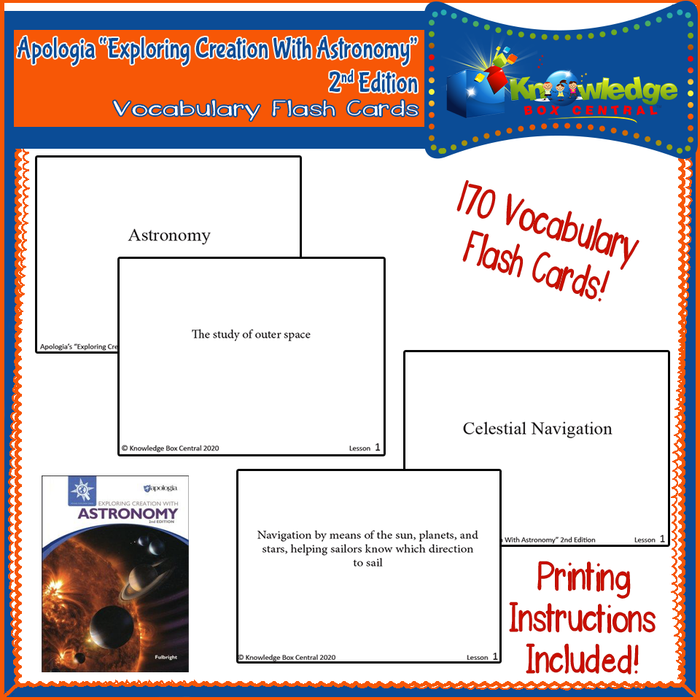 Apologia Exploring Creation with Astronomy 2nd Edition Lapbook Package (Lessons 1-14)
