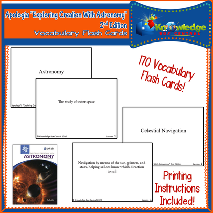 Apologia Exploring Creation with Astronomy 2nd Edition Lapbook Package (Lessons 1-14)