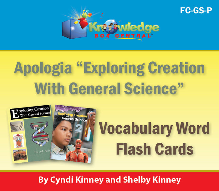 Apologia Exploring Creation With General Science Vocabulary Word Flash Cards (1st & 2nd Editions) PRINTED
