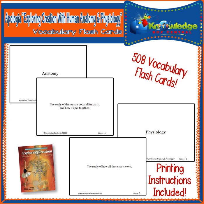 Apologia Exploring Creation with Human Anatomy & Physiology Lapbook Package (Lessons 1-14)