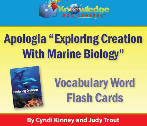 Apologia Exploring Creation With Marine Biology Vocabulary Word Flash Cards PRINTED