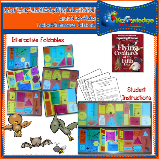 Apologia Exploring Creation with Zoology 1: Flying Creatures of the 5th Day Lapbook Package (Lessons 1-14)