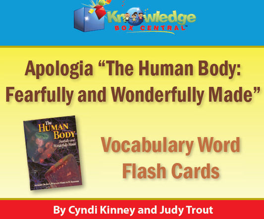 Apologia Human Body Vocabulary Word Flash Cards - PRINTED